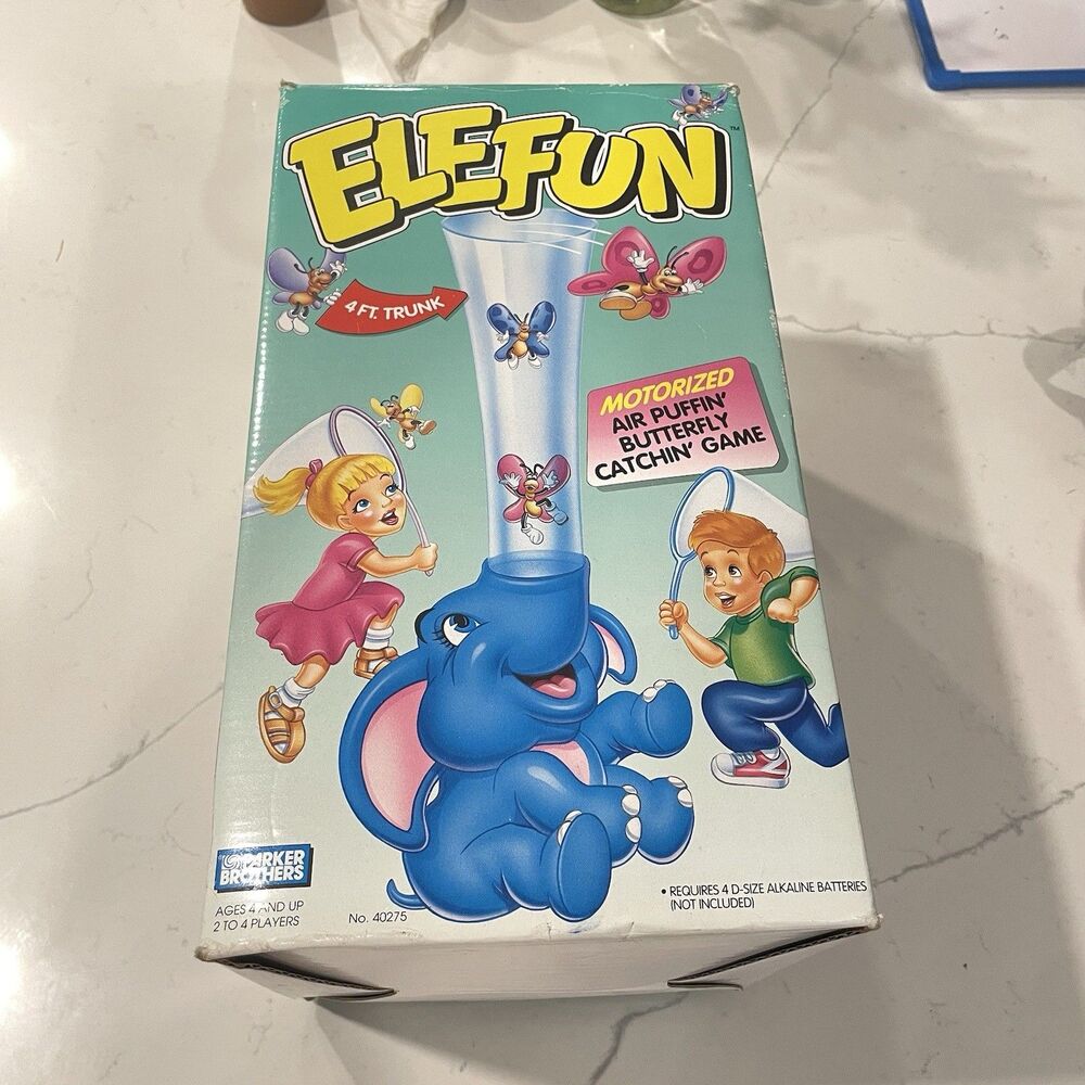 Elefun Vintage 1993 Complete Elefun Game In Box Parker Brothers